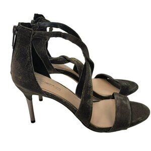 Vince Camuto Heels Black Gold Metallic Dressy Platform Sandals Strappy Stiletto